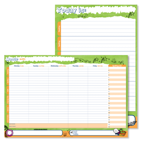 Wall chart for day and week learning goals.