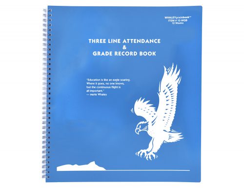 Whaley Gradebook 12WGB (10.375 x 12 inches) 3-Line Grade And Attendance Record Book, Six 12-Week Periods