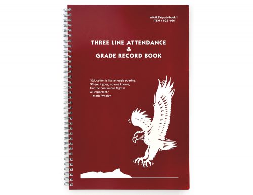 Whaley Gradebook 6GB-066 (7.75 x 12 inches) 3-Line Grade And Attendance Record Book, Twelve 8-Week Periods