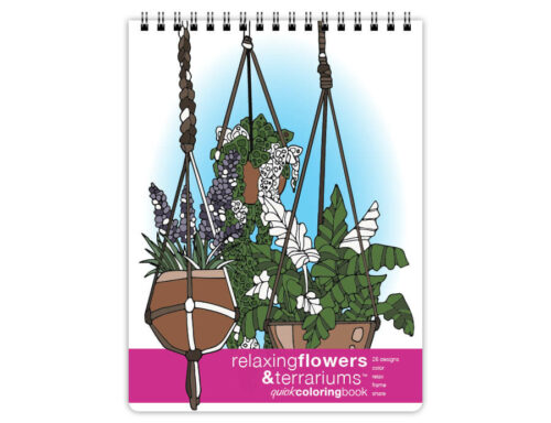 Relaxing Flowers & Terrariums Quick Coloring Book, Topbound 26 Images